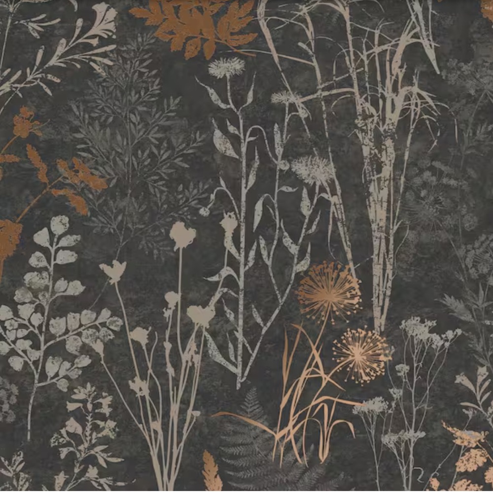 New! 1 Roll Organics Black and Copper Botanical Wallpaper by Superfresco Easy